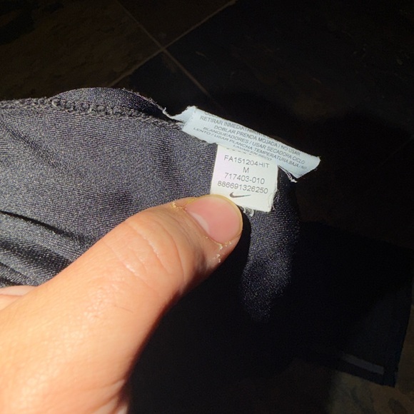 Nike Athletic Black Jogger Track Pants Medium 717403-010 Gray Mesh Stripe - Picture 6 of 6